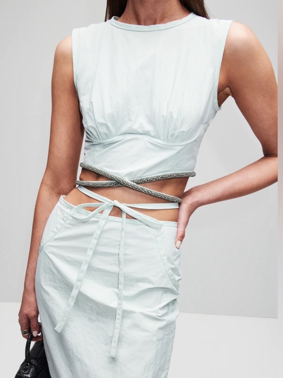 Christopher Esber | Moda Operandi Underwire Crystal Tie Crop Top